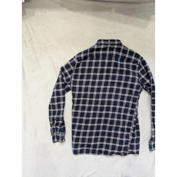 Mens French Connection Blue Flanel Plaid Shirt Size Medium M - Picture 9 of 9